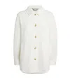 Mm Max Mara Cotton-blend Buttoned Jacket In White