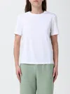 Mm Max Mara Crew Neck T-shirt In Cotton Blend In White