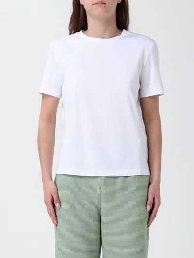 Mm Max Mara Crew Neck T-shirt In Cotton Blend In White