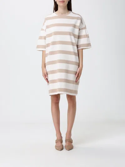 Mm Max Mara Dress Woman In Brown