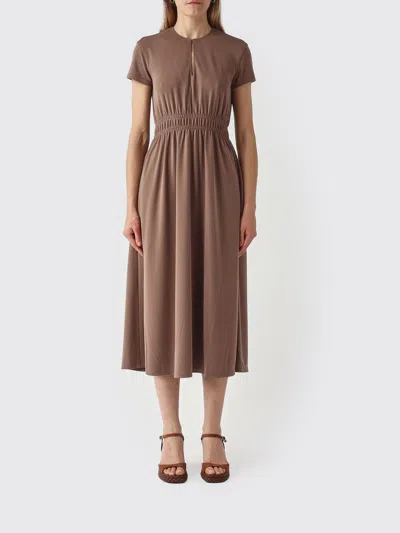 Mm Max Mara Dress Woman In Brown