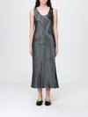 Mm Max Mara Satin Midi Dress In Brown