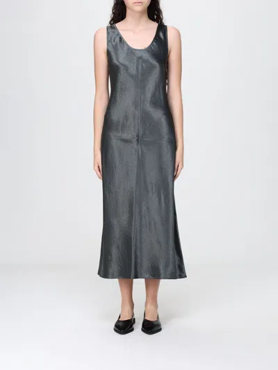 Mm Max Mara Satin Midi Dress In Brown