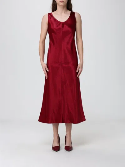 Mm Max Mara Satin Midi Dress In Brown