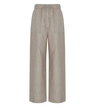 Mm Max Mara Fauna Beige Pants In Gray