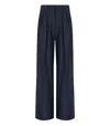 Mm Max Mara Gela Navy Blue Pants In Blue