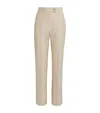 Mm Max Mara Jersey Ulivo Straight Trousers In White