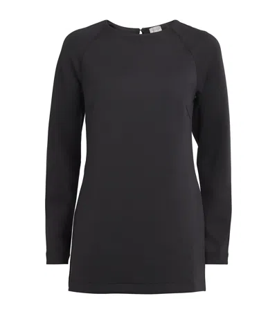 Mm Max Mara Long-sleeve Undici Top In Black
