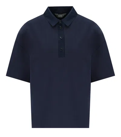Mm Max Mara Nave Navy Blue Poloshirt