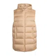 Mm Max Mara Padded Hooded Gilet In Brown
