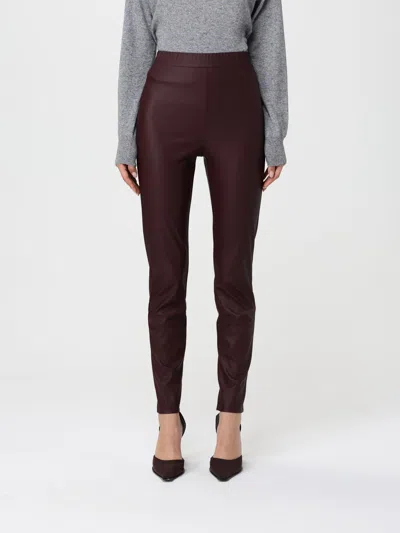 Mm Max Mara Pants  Woman Color Burgundy In Brown