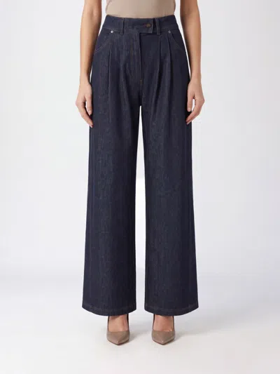 Mm Max Mara Pants Woman Color Blue In Multi