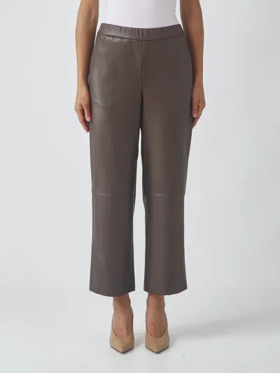 Mm Max Mara Pants Woman Color Dark In Brown