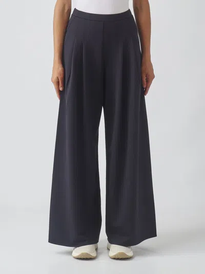 Mm Max Mara Pants Woman Color Navy In Black
