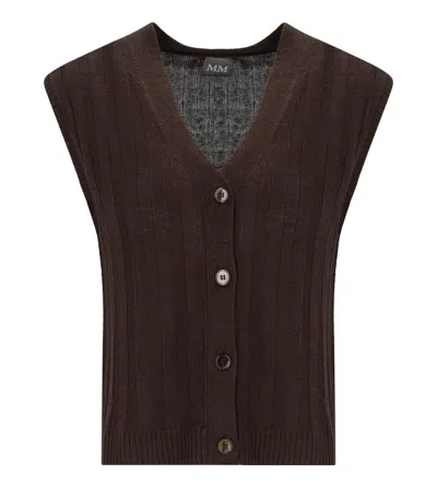 Mm Max Mara Ranghi Brown Knitted Vest
