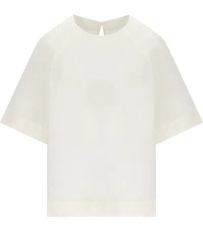 Mm Max Mara Ridente White Blouse In Neutral