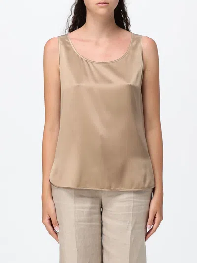 Mm Max Mara Top Woman Color Beige In Brown