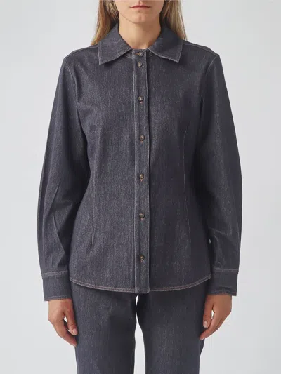 Mm Max Mara Shirt Woman Color Denim In Multi