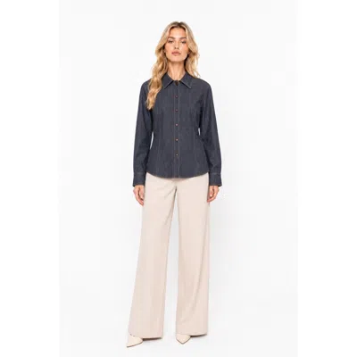 Mm Max Mara Shirts In Blu Navy Blu