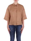 Shop Mm Max Mara Shirts Camel In Cammello Beige