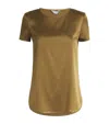 Mm Max Mara Silk T-shirt In Green