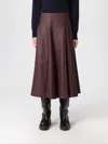 Mm Max Mara Faux Leather Nocera Maxi Skirt In Burgundy