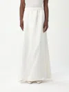 Mm Max Mara Satin Maxi Skirt In White