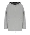 Mm Max Mara Sottile Light Grey Hooded Jacket In Gray