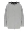 Mm Max Mara Sottile Light Grey Hooded Jacket In Gray