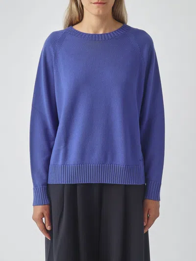 Mm Max Mara Sweater Woman Color Royal Blue In White