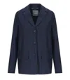Mm Max Mara Todi Navy Blue Single-breasted Blazer In Blue