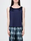 Mm Max Mara Satin Top In Blue