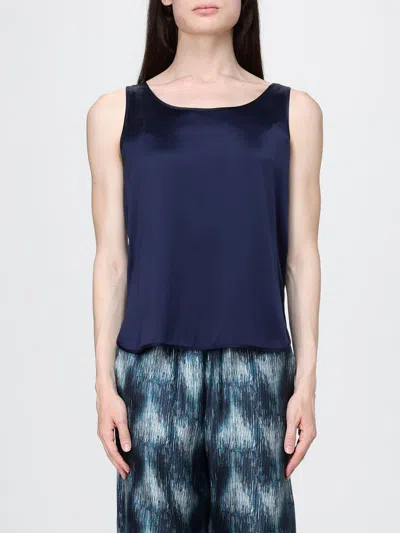 Mm Max Mara Satin Top In Blue