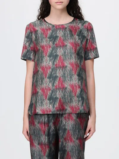 Mm Max Mara Satin Blouse In Gray