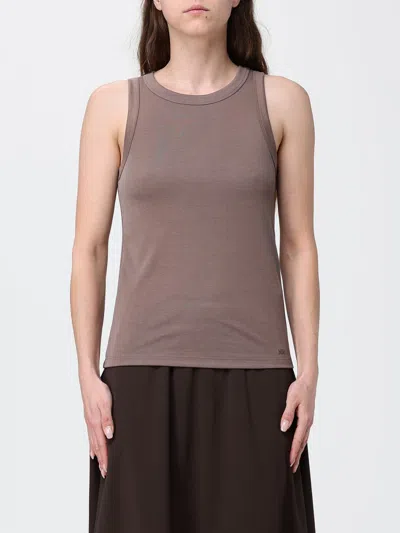 Mm Max Mara Cotton Top In Brown