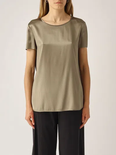 Mm Max Mara Silk Blouse In Green