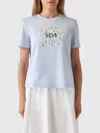 Mm Max Mara Printed Cotton T-shirt In Blue