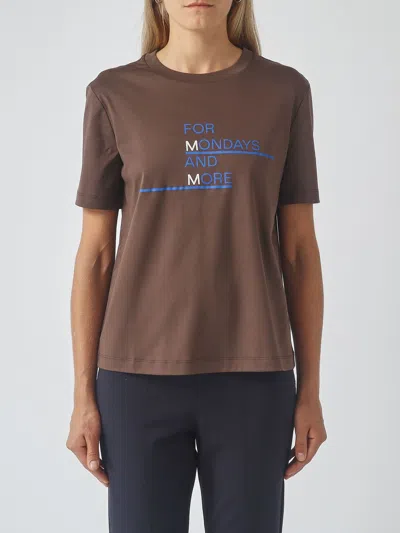 Mm Max Mara T-shirt Woman Color Cocoa In Black