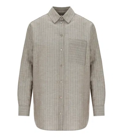 Mm Max Mara Ululo Beige Shirt In Gray
