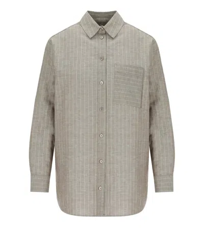 Mm Max Mara Ululo Beige Shirt In Gray