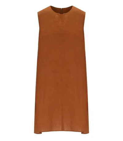 Mm Max Mara Valanga Rust Red Dress In Brown