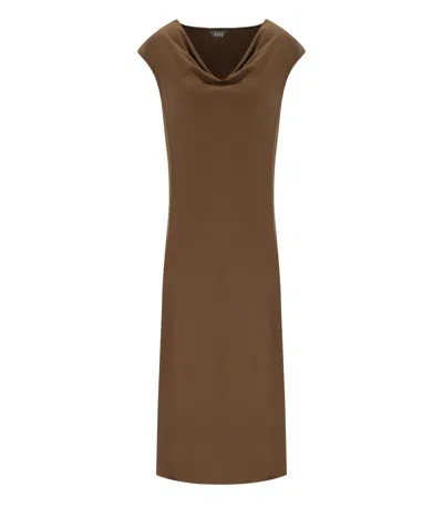 Mm Max Mara Vetusta Brown Long Dress
