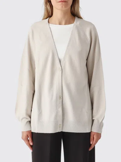 Mm Max Mara Virgin Wool And Cashmere V-neck Cardigan In Neutral