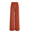 Mm Max Mara Virgin Wool Knitted Trousers In Red