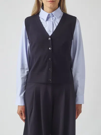 Mm Max Mara Waistcoat Woman Color Navy In Blue