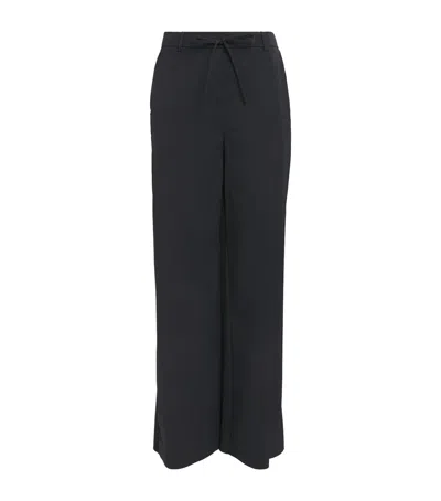 Mm Max Mara Wide-leg Verres Trousers In Black