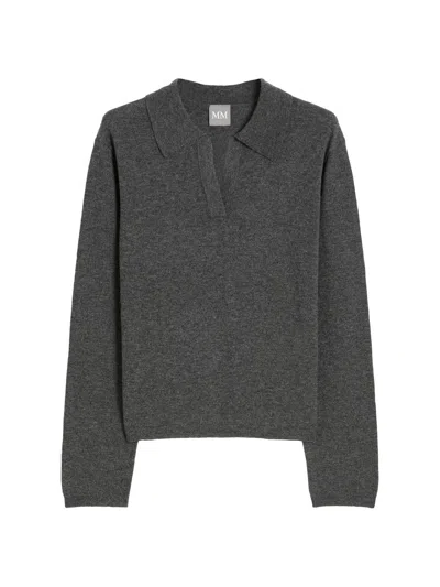 Mm Max Mara Women's Cashmere Blend Cropped Sweater In Gray
