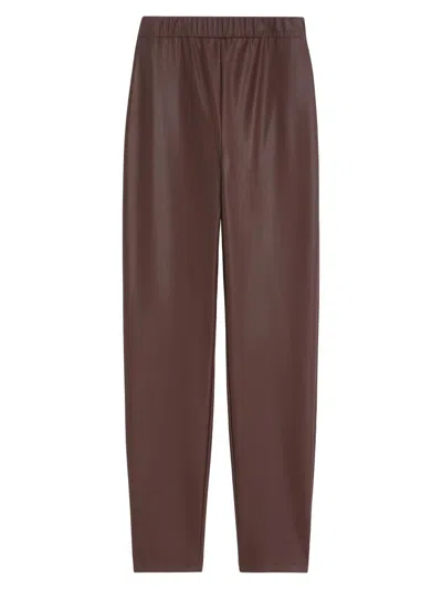 Mm Max Mara Women's Coated Jersey Leggings In Burgundy