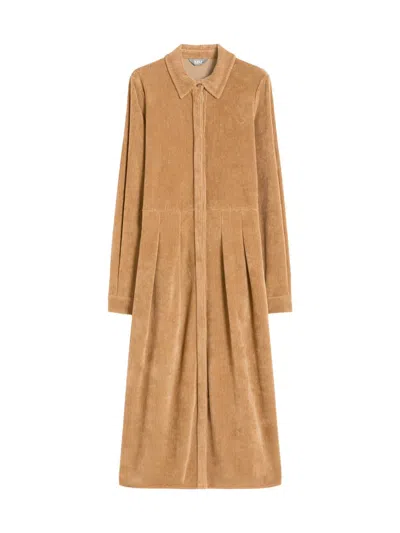 Mm Max Mara Women's Corduroy Shirt Dress In Brown