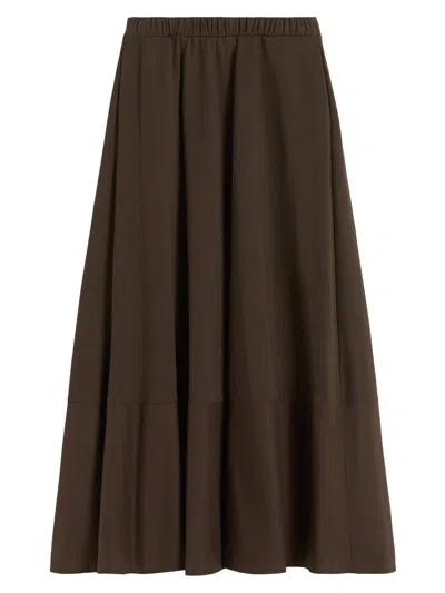 Mm Max Mara Women's Cotton Jersey Circle Skirt In Brown